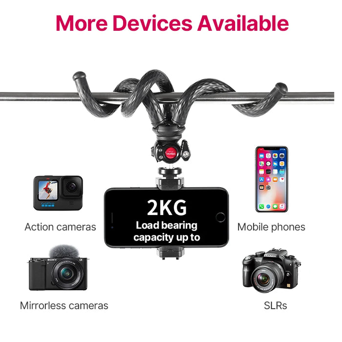 ULANZI FT-01 Flexible Mini Octopus Tripod for Phone DSLR Vlog Travel Photography With Cold Shoe Phone Holder Mount Mic Light