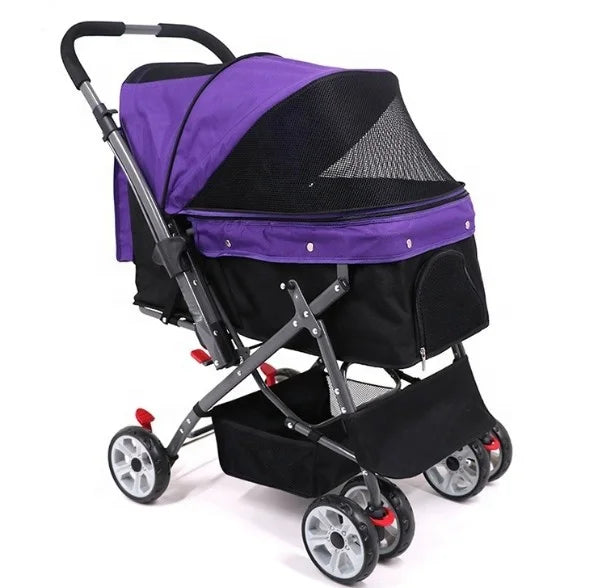 New Style 4 Wheel  Travel Folding Carrier Pet Stroller Pet Cart Pet Trolley