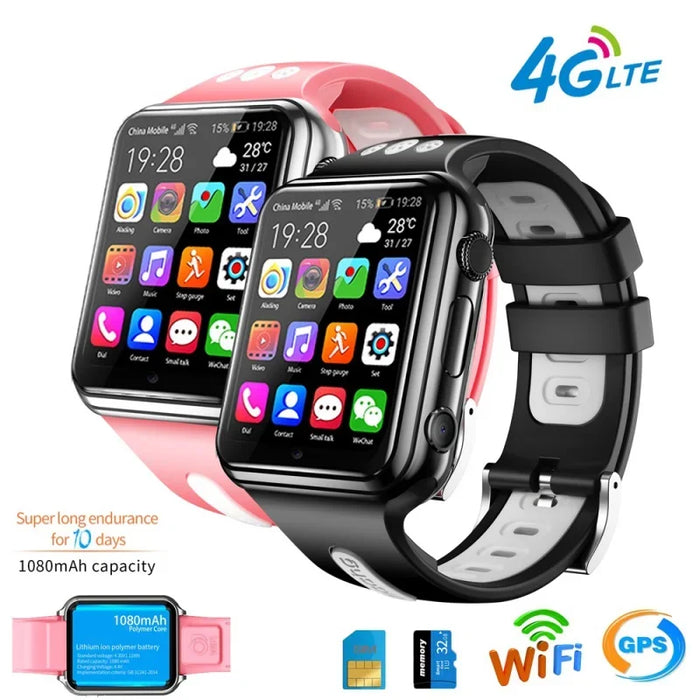 Df 4G GPS Wifi Location Student/Children Smart Watch Phone Android System App Install Bluetooth Smartwatch SIM Card