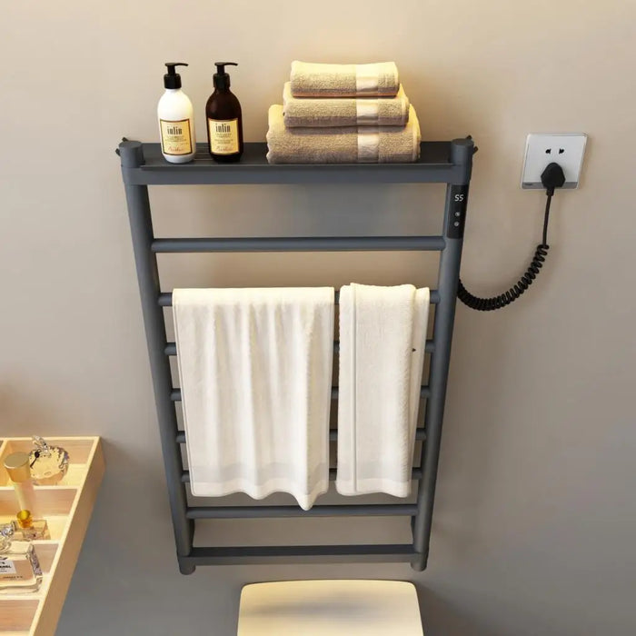 Electric heating towel rack household bathroom accessories Deep grey  thermostatic drying bath towel rack towel warmer