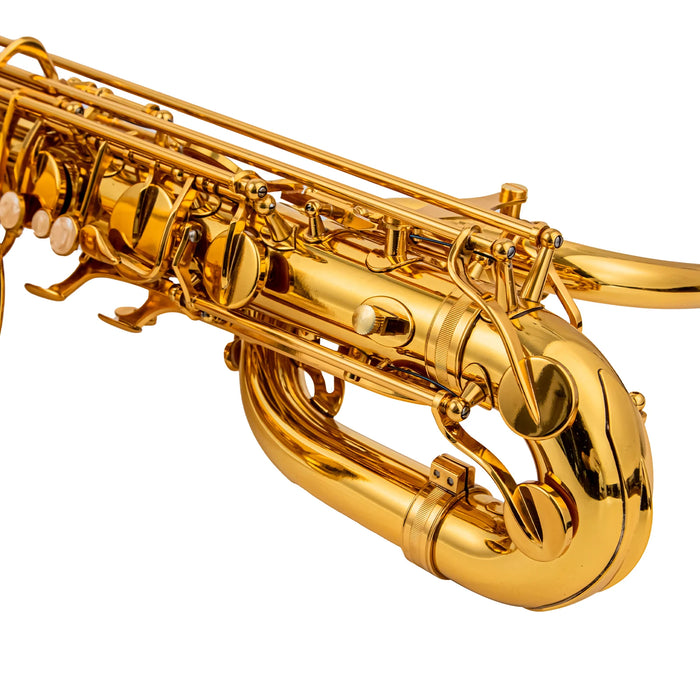 AUROSUS BSA-G6 Low A Baritone Saxophone Low A to High F# Lacquered Brass with Hand unique, Engraved Bell Lightweight Case with W