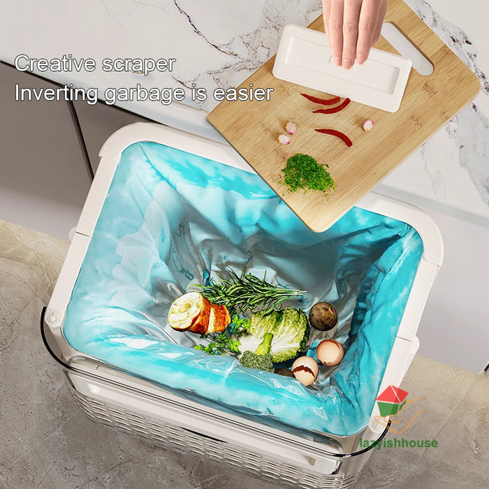 Hanging Trash Can with Lid Large Capacity Kitchen Recycling Garbage Basket Cabinet Door Bathroom Wall Mounted Trash Bin Dustbin