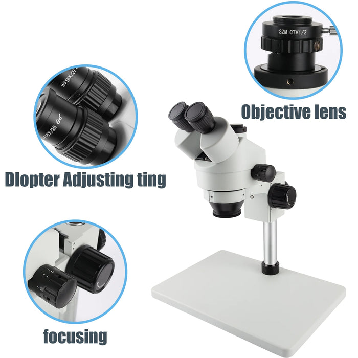 Jewelry appraisal 3.5X-270X Industrial Trinocular Stereo Zoom Microscope with 4K 48MP Digital Camera