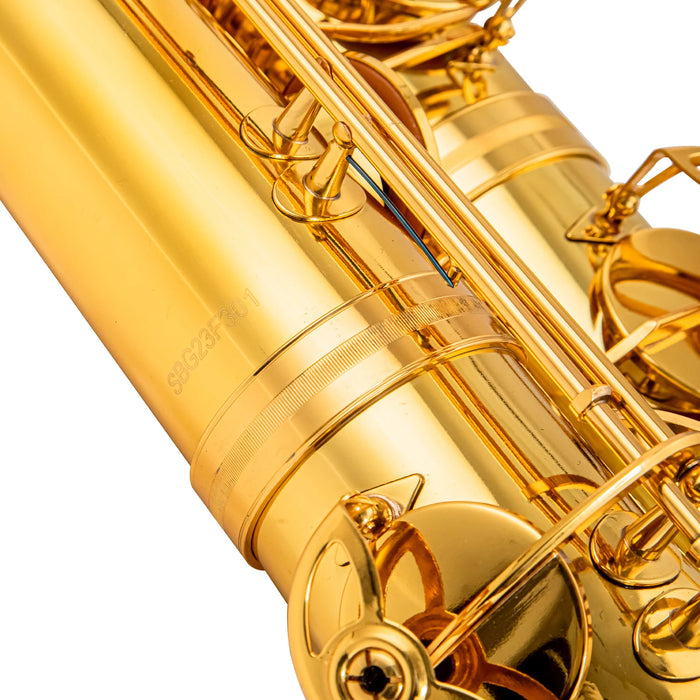 AUROSUS BSA-G6 Low A Baritone Saxophone Low A to High F# Lacquered Brass with Hand unique, Engraved Bell Lightweight Case with W