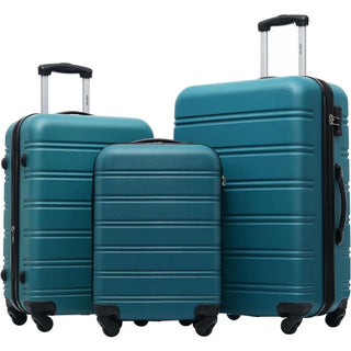 Luggage Sets of 3 Piece Carry on Suitcase Airline Approved,Hard Case Expandable Spinner Wheels (Blue Green)