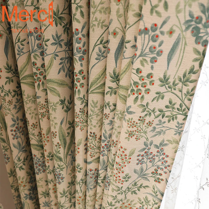 Green American pastoral style Curtains for Living Dining room Bedroom blackout French Light Luxury Bay Window Tulle Custom