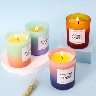 Smokeless Scented Aromatic Candles Larger Capacity Glass Cup Natural Soy Wax Scented Candles Home Wedding Decorative Candle