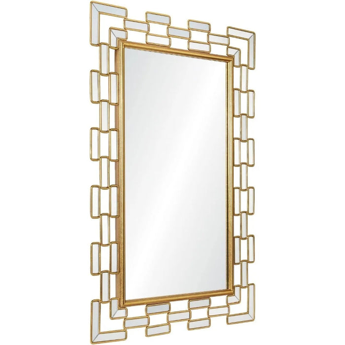 36 x 24 Inch Rectangular Decorative Mirror, Large Hanging Rectangular Gold Wall Mirror for Living Room, Bedroom Entryway