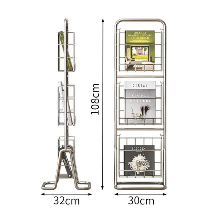 Web Celebrity Medieval Magazine Rack Landing Ins Wind Multi-layer Mobile Display Rack Office Information Storage Shelves