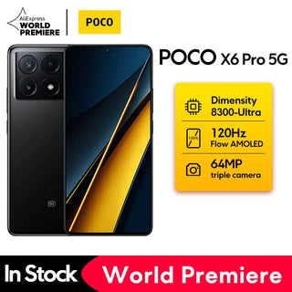 【World Premiere】POCO X6 Pro 5G Global Version 256GB/512GB Dimensity 8300-Ultra 64MP Triple Camera 6.67" 1.5K DotDisplay 67W NFC