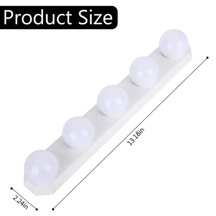 Portable LED 4/5 Bulbs Makeup Mirror Light Hollywood Vanity Lamp Wall Kit Night Lights for Dressing Table Desk Reading Lighting