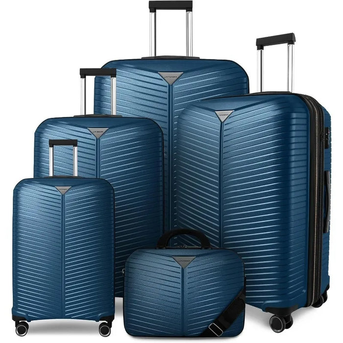 Luggage Sets 5 Piece, Expandable(Only 24"&28") PP Suitcase with Spinner Wheels, Durable Luggage Sets Clearance Carry