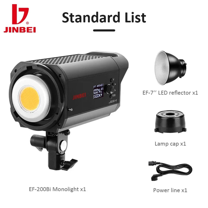 JINBEI EF 200BI -Color temperature AC/DC continuous LED photographic equipment video light