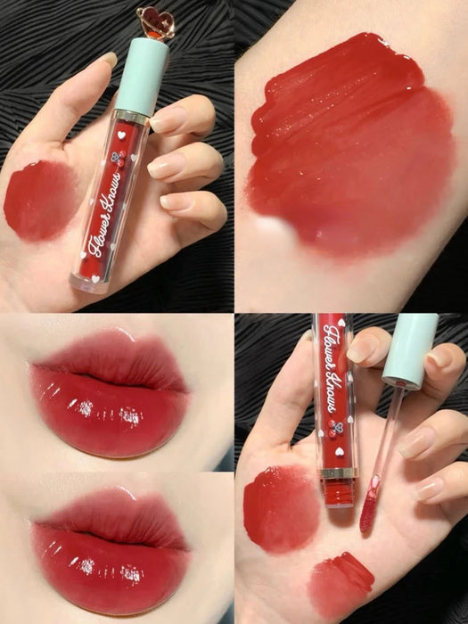 Flower Know Lip Lacquer Cherry Party Lipstick Water Light Mirror G01 Lip Mud G04 Water Light Mask Lip Gloss