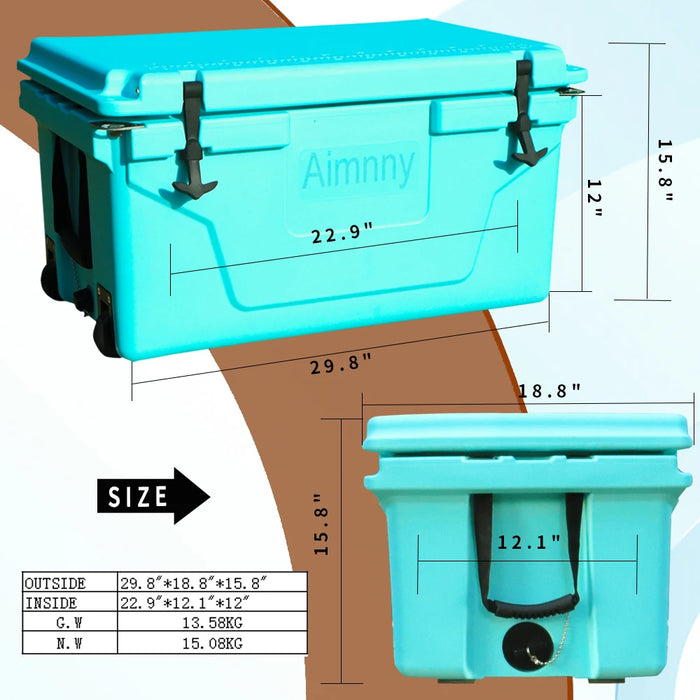 Quart Hard Cooler Insulated Portable Ice Chest Box for Beach, Drink, Beverage, Camping, Picnic, Fishing, Boat, Barbecue