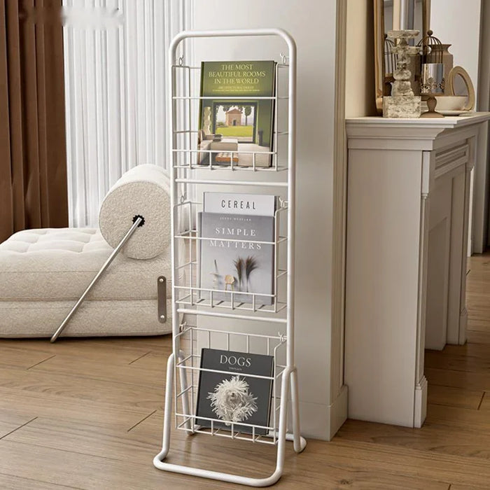 Web Celebrity Medieval Magazine Rack Landing Ins Wind Multi-layer Mobile Display Rack Office Information Storage Shelves