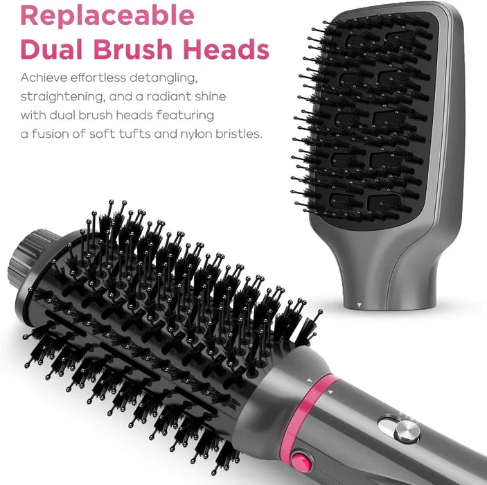 Hair Dryer Brush Set, IG INGLAM 4 in 1 Hot Air Brush, Negative Ion Detachable Hair Dryer & Styler Volumizer Blow Dryer Brush