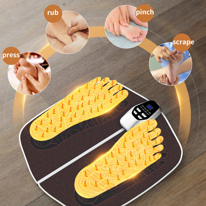 Electric EMS Foot Massager Pad Muscle Stimulator Foot Cushion Foldable Foot Massager Mat With Remote Control for Man Woman