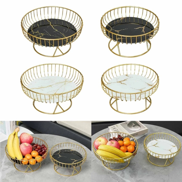 Gold Wire Fruit-Basket Metal Wire Fruit Bowl Iron Art Fruit Storage Baskets