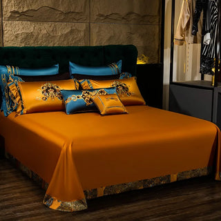 Chic Golden Luxury 4/6/11Pcs Bedding set Decorator Quality Jacquard Duvet Cover King/California King(94"x104")Bedspread Sheet