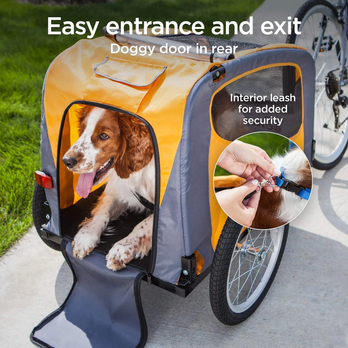 Dogs Cats Folding Adjustable Bike Pet Trailer Frame Carrier With Quick Release Wheels And Universal Bicycle Coupler