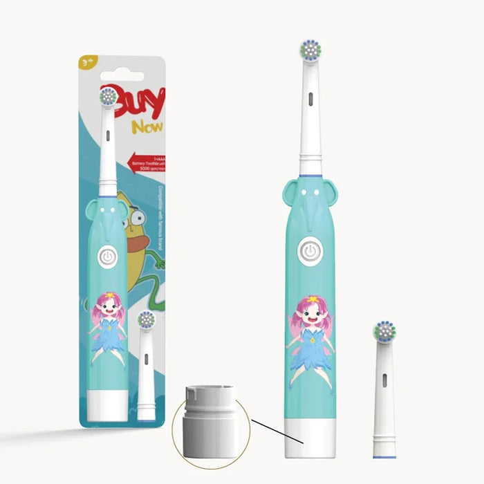 2 Min Smart Timer Electric Toothbrush For Children 5000rpm Power Toothbrush With 2 Replacement Head