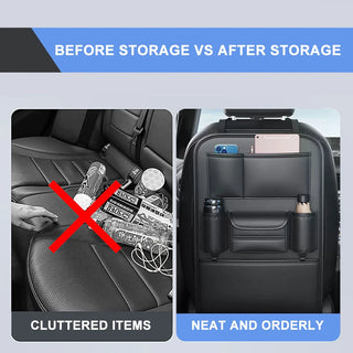 SEAMETAL Car Seat Back Storage Bag Multifunctional Storage Anti-Kick Mats Large Capacity Car Backseat Organizer Protector Pad