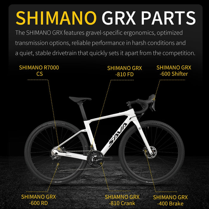 700x40c Gravel Bike Carbon Frame Travel Gravel Road Bike with SHIMANO GRX-600 22 Speeds Group sets Cyclocross Bike