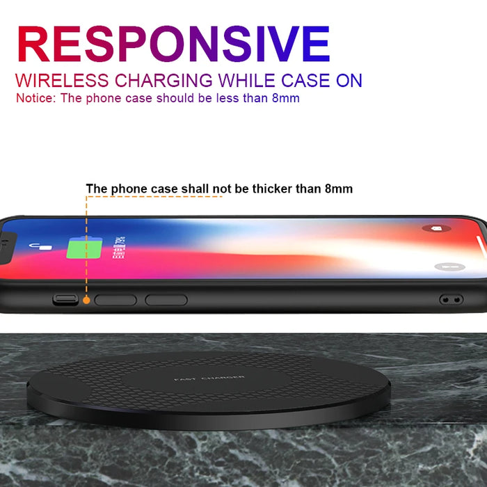 10W Fast Wireless Charger Pad for ASUS Zenfone 10 Samsung Galaxy S20 FE 5G Google Pixel 8 Pro LG V30 Realme  Charging Station