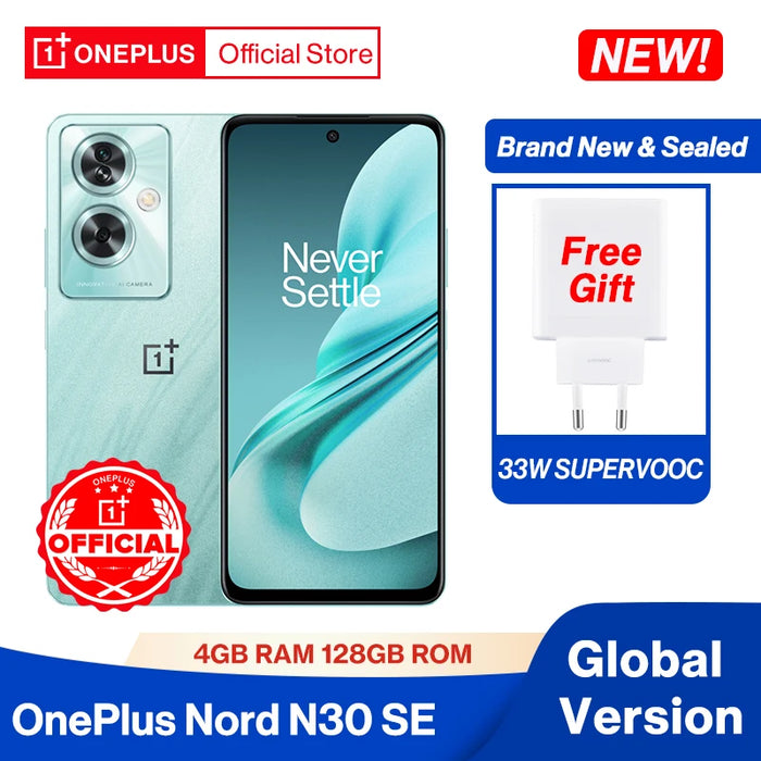New OnePlus Nord N30 SE 5G Global Version 4GB 128GB 6.72" FHD+ Sunlight Display Dual Stereo Speakers 33W SUPERVOOC 5000mAh
