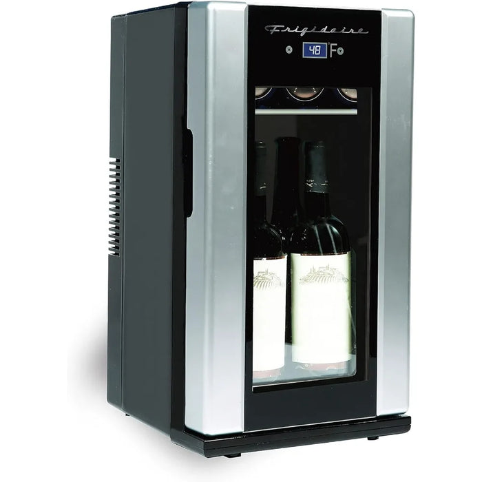 FRIGIDAIRE EFMIS567_AMZ 18 Can OR 4 Wine Bottle Retro Beverage Fridge, Temperature Control, Thermoelectric, FreonFree, Stainless