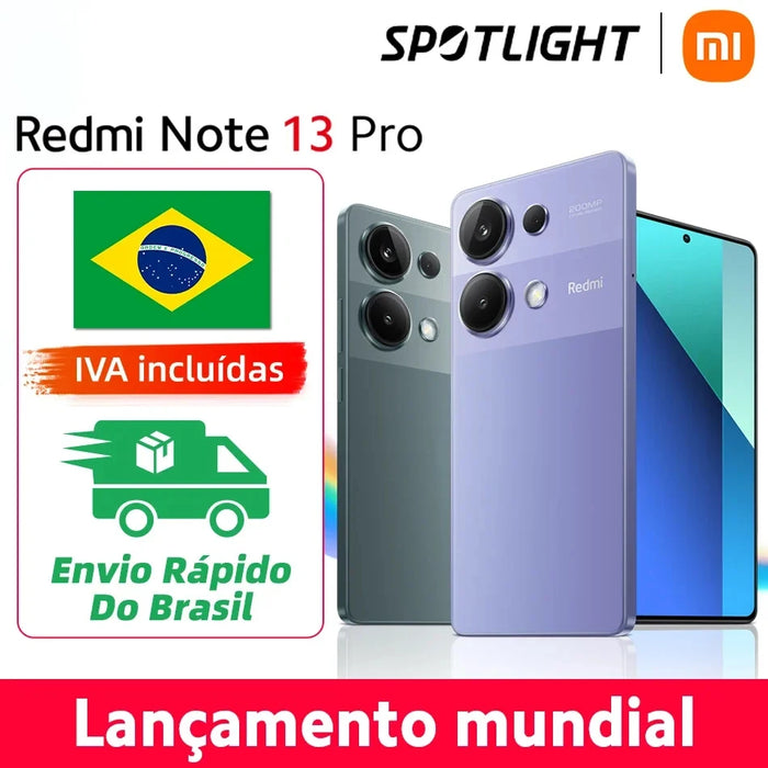 [Lançamento mundial] Versão global Xiaomi Redmi Note 13 Pro 4G Câmera de 200 MP com OIS 67W de Carregamento rápido