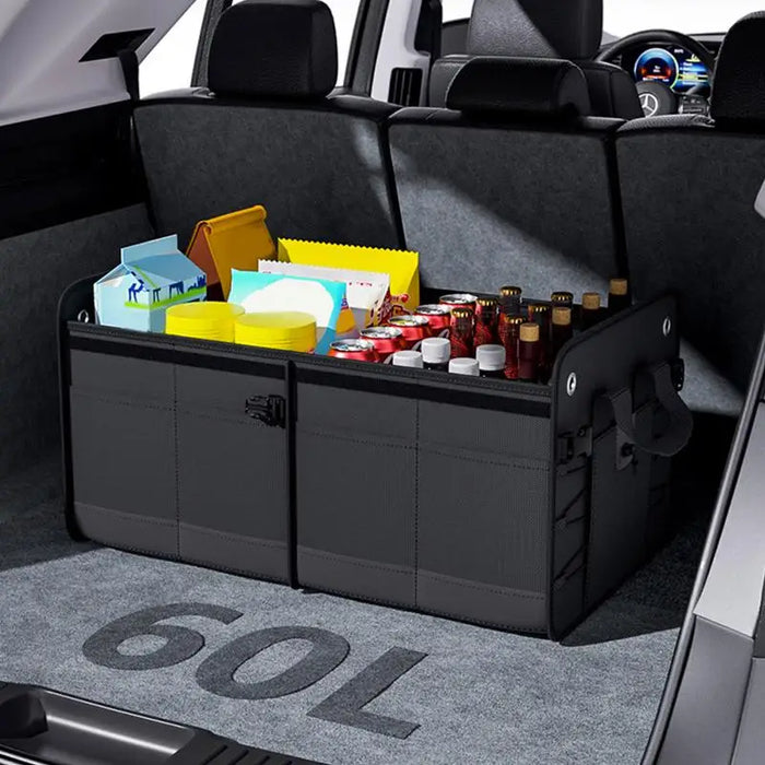60L Auto Car Trunk Organizer Multi-compartments Collapsible Portable Foldable Durable Suv Car Organizer For Car SUV Truck