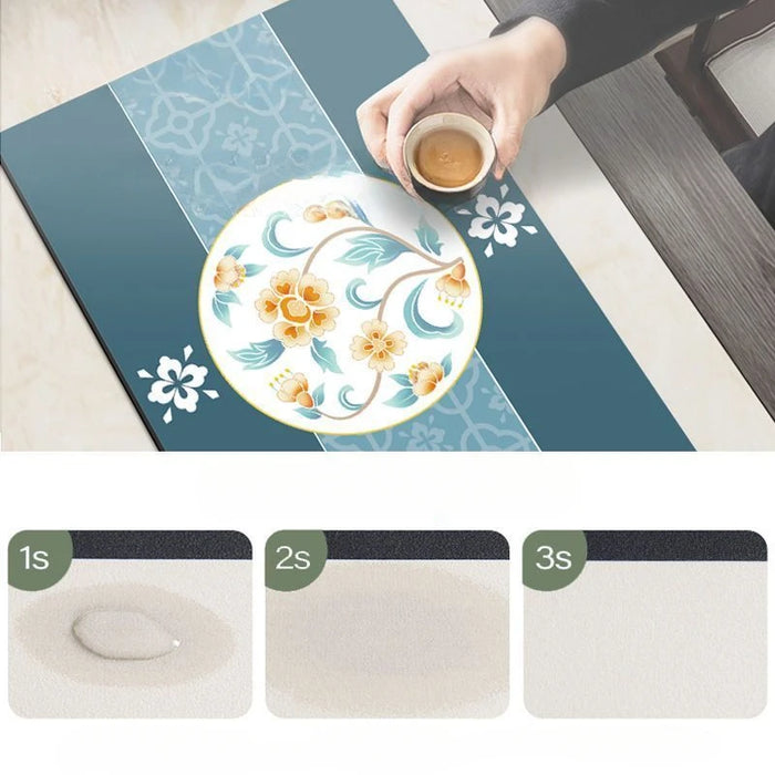 Diatom Mud Quick-dry Tea Mats Household Desktop Decoration Heat Insulation Absorbent Anti-slip Tea Mat Long Absorbent Tablecloth