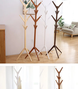 Fashion Tree Shaped Solid Wood Clothes Rack Landing Fashion Living Room Bedroom Bag Hanging Clothes