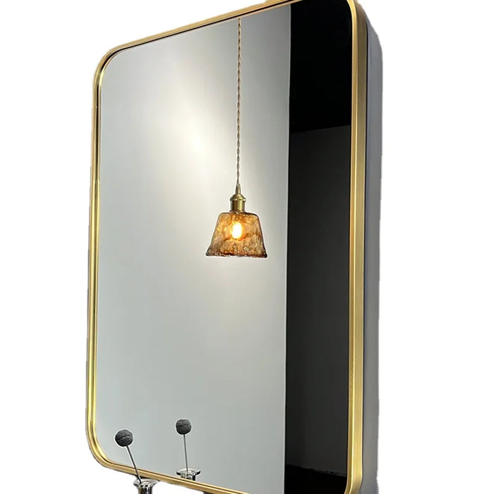 Shower Gold Mirrors Lights Hairdressing Safety Light Makeup Mirror Design Rectangle Espejos Para Maquillaje Home Improvement