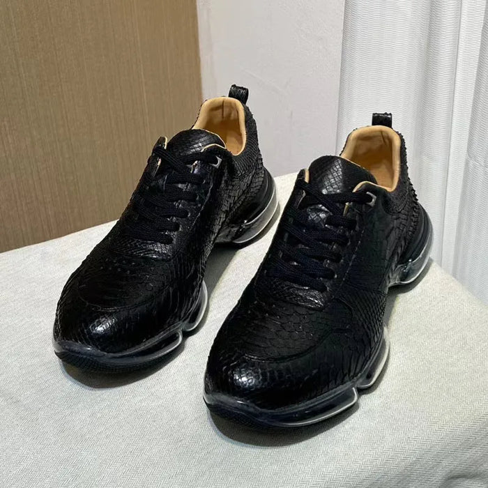 BATMO 2024 new arrival Fashion Snake skin causal shoes men,male Genuine leather sneakers pdd484