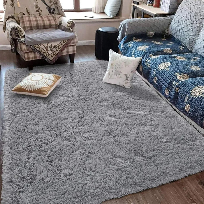 8*10, Area Rug  fluffy furry in the living room, children's babyroom décor, non-slip modern interior