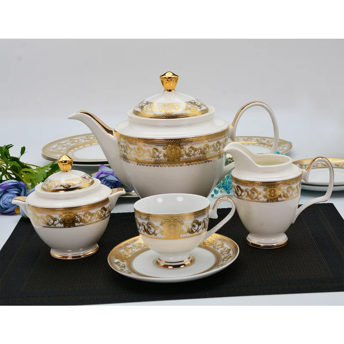 17pcs High quality Bone China Tea Set With Teapot for 6 people