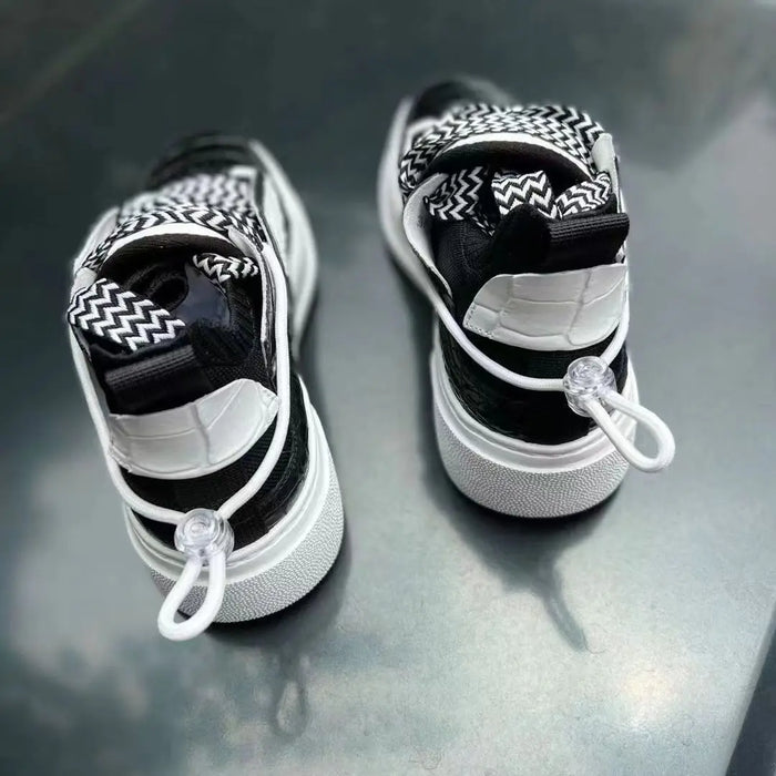 BATMO 2023 new arrival Fashion crocodile skin causal shoes men,male Genuine leather sneakers pdd160