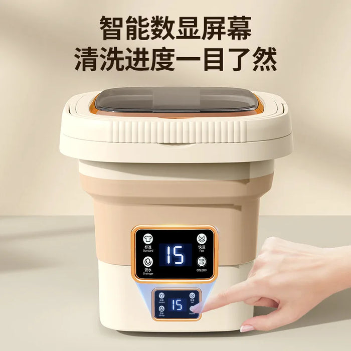 Digital Display Screen Folding Washing Machine 9L Small Automatic Portable Baby Underwear Mini Washing Machine With Dryer