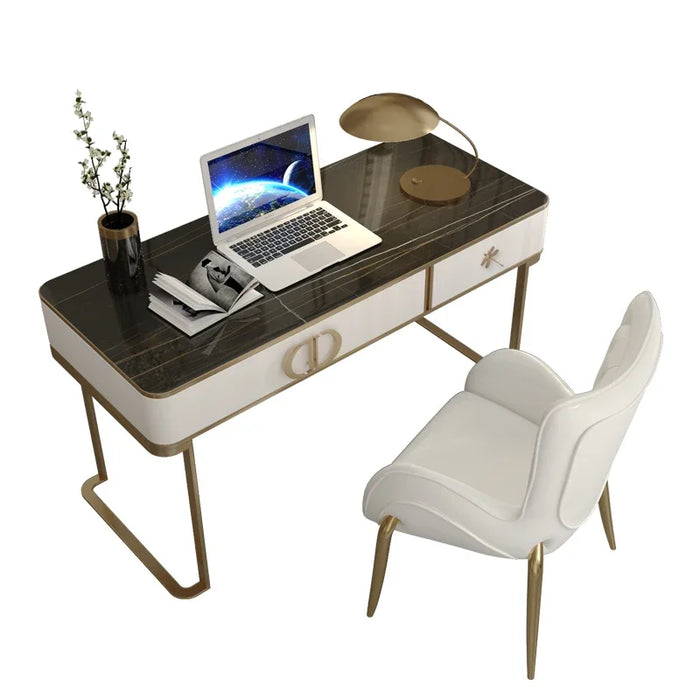 Italian minimalist light luxury desk modern minimalist paint home study desk stainless steel slate computer desk