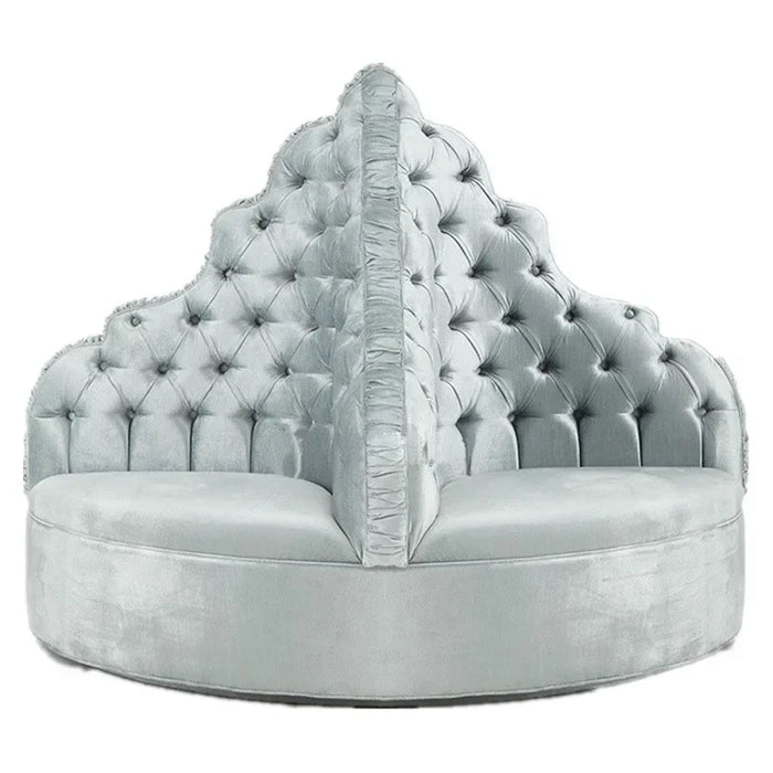 Custom-made American country shop shaped card seat art velvet zipper multi-person shoe stool complete silver round sofa