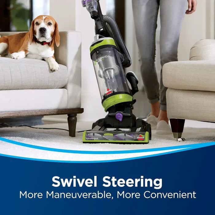 Swivel Upright Bagless Vacuum with Swivel Steering, Powerful Pet Hair Pick Up, Specialized Pet Tools, Large Capacity Dirt Tank