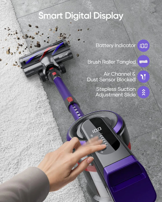 BUTURE 450W 38Kpa Handheld Wireless Cordless Cleaner Vacuum with Touch Display and 1.5L Large Dust Cup