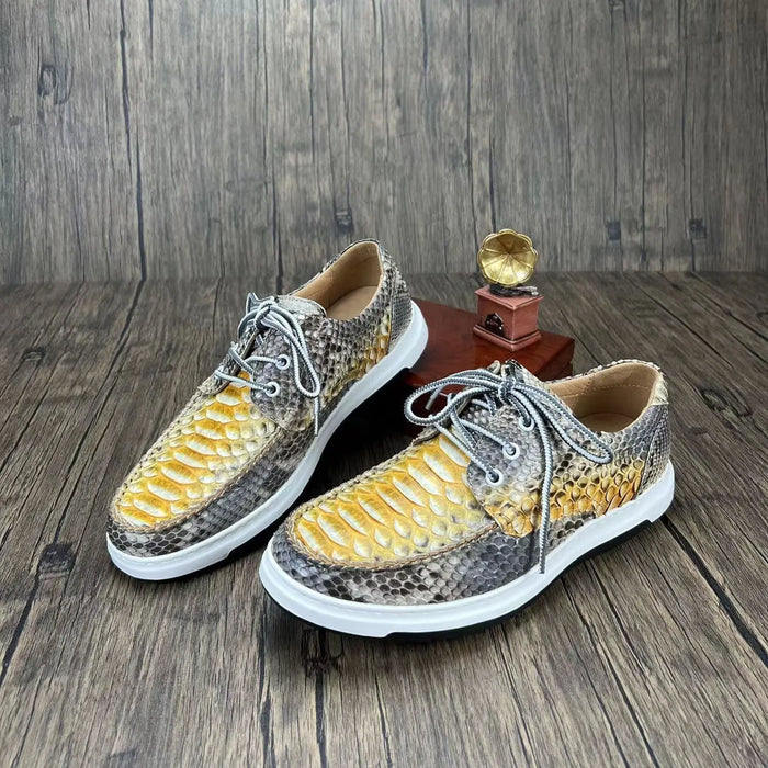 Fashion snake skin causal shoes men,real leather snakers PDD236