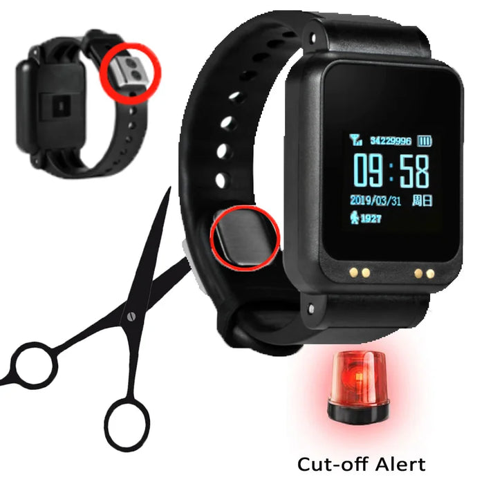 GPS Wrist Bracelet with SOS button Temperature Heart rate Blood Oxygen Monitor for Alzheimer Elderly