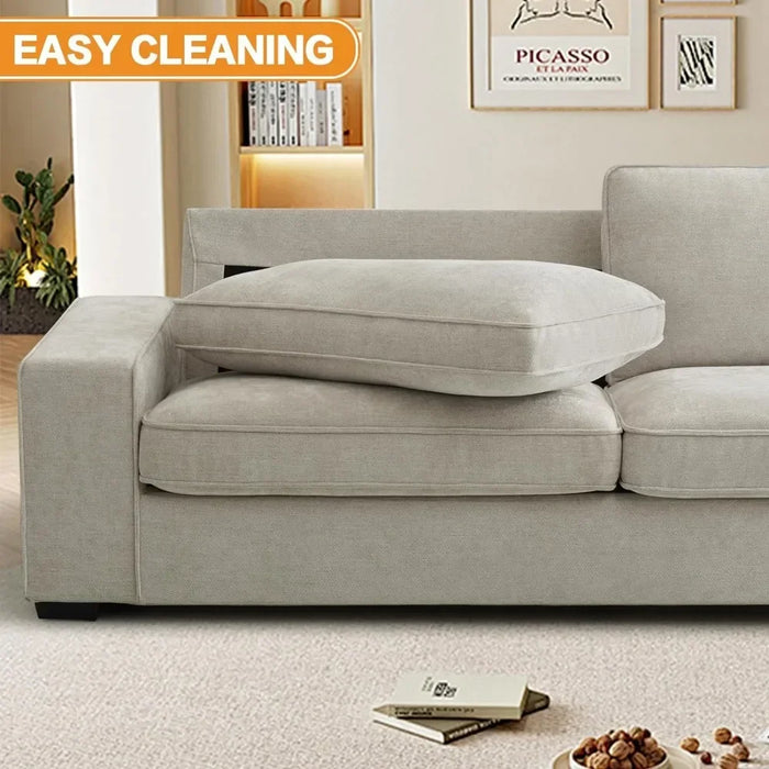 For Living Room, Modern Lounge Sofa for Bedroom with Removable Back and Seat Cushions, Deep Seat Comfy Couch