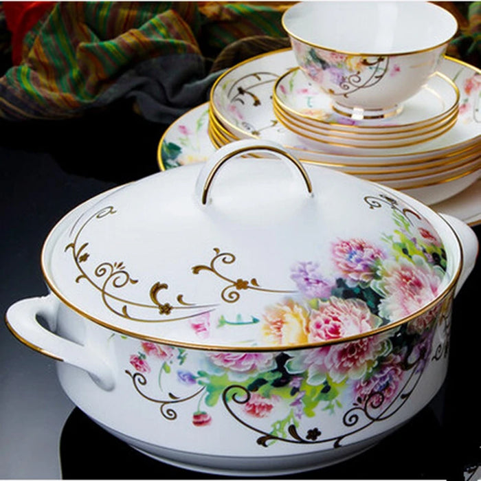 The dishes in Jingdezhen set 60 high-grade ceramic tableware tableware bowl head bone china