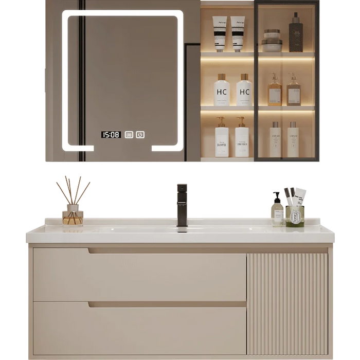 Washbasin Cabinet Bathroom Storage Vanity Mirror Furniture Sink Wooden Wall Pharmacy Multifunction Mirrors Gabinete Home